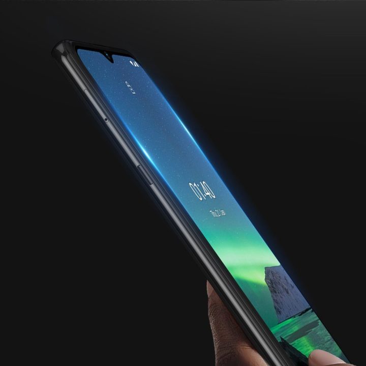 10D grūdinto stiklo ekrano apsauga su rėmeliu, skirta Nokia 1.4 permatomam ekranui (pritaikyta dėklui)