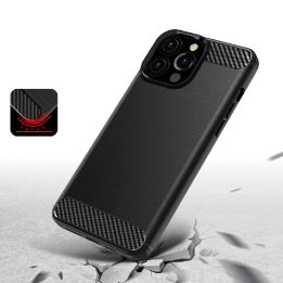 Carbon Case lankstus dangtelis TPU dėklas iPhone 13 Pro Max , juodas