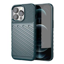 Thunder Case lankstus, tvirtas, atsparus dangtelis TPU dėklas, skirtas iPhone 13 Pro , žalias
