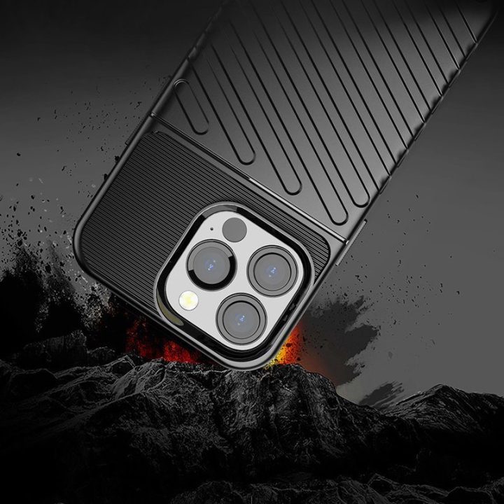 Thunder Case lankstus, tvirtas, atsparus dangtelis TPU dėklas, skirtas iPhone 13 Pro , žalias