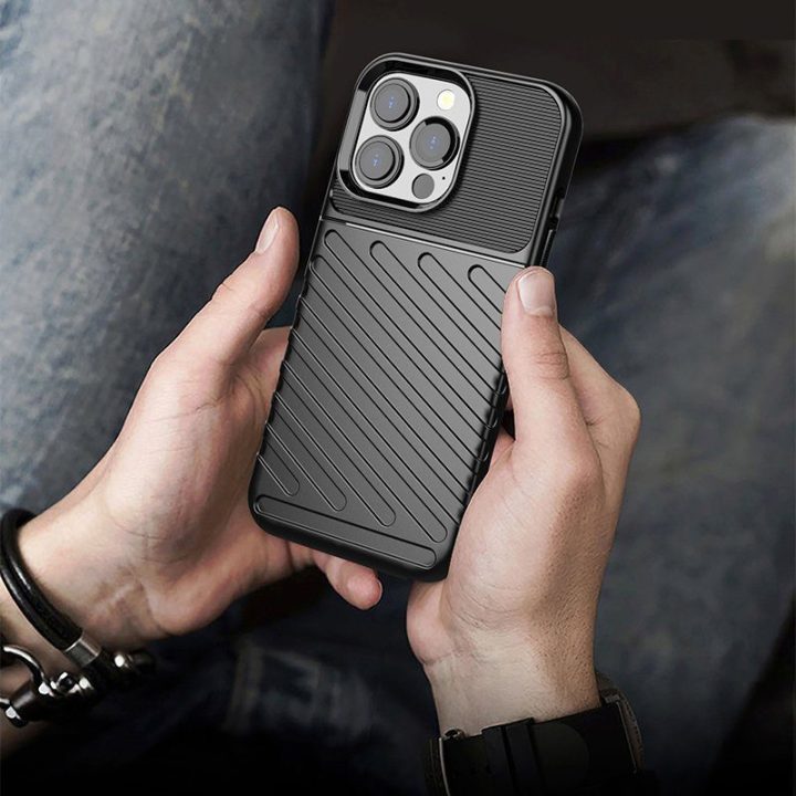 Thunder Case lankstus, tvirtas, atsparus dangtelis TPU dėklas, skirtas iPhone 13 Pro , žalias