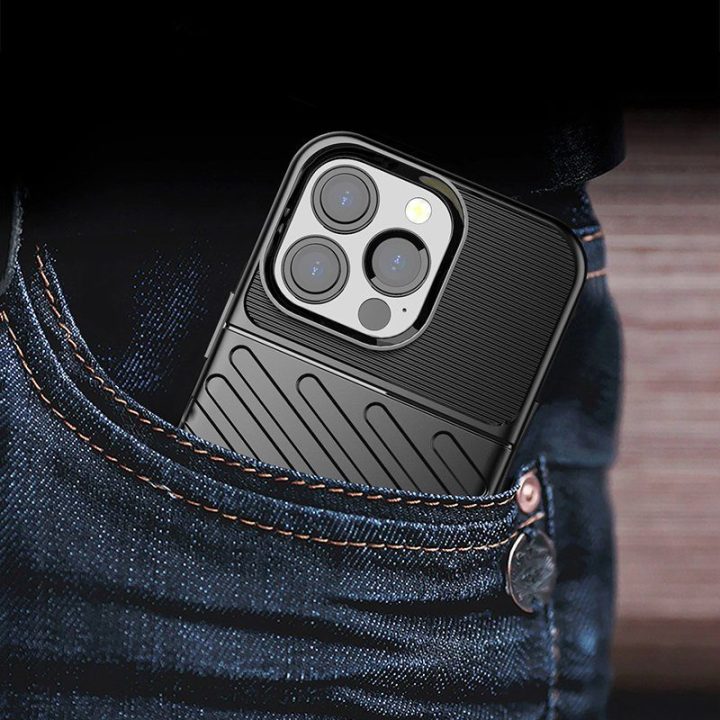 Thunder Case lankstus, tvirtas, atsparus dangtelis TPU dėklas, skirtas iPhone 13 Pro , žalias