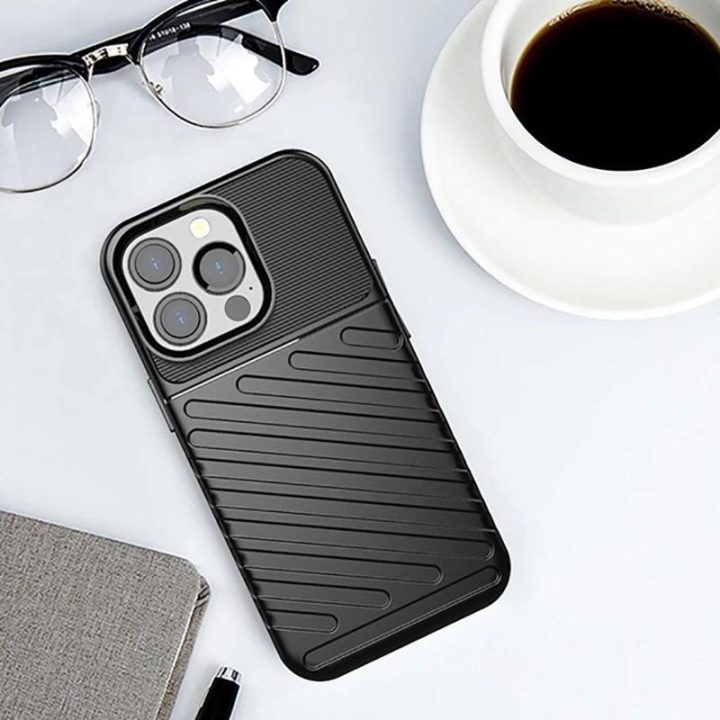 Thunder Case lankstus, tvirtas, atsparus dangtelis TPU dėklas, skirtas iPhone 13 Pro , mėlynas