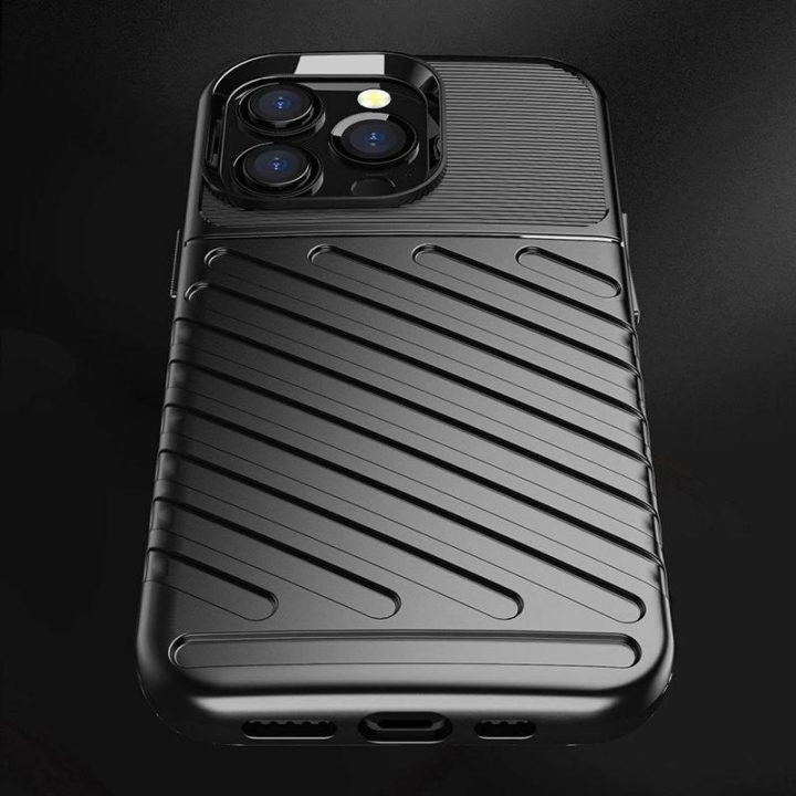Thunder Case lankstus, tvirtas, atsparus dangtelis TPU dėklas, skirtas iPhone 13 Pro , mėlynas