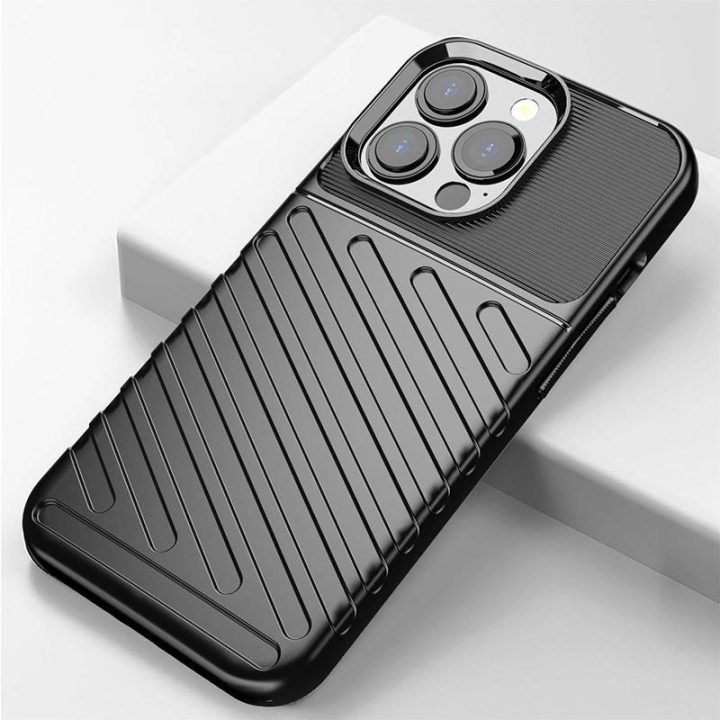 Thunder Case lankstus, tvirtas, atsparus dangtelis TPU dėklas, skirtas iPhone 13 Pro , mėlynas