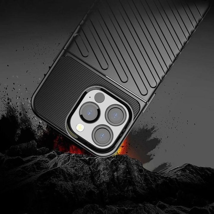 Thunder Case lankstus, tvirtas, atsparus dangtelis TPU dėklas, skirtas iPhone 13 Pro , mėlynas
