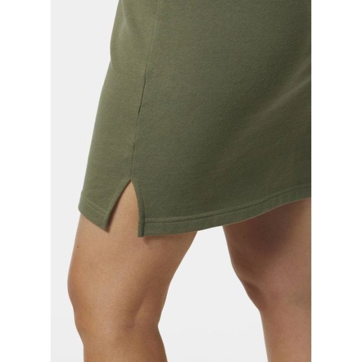 Medvilninė suknelė su gobtuvu Helly Hansen Core, žalia
