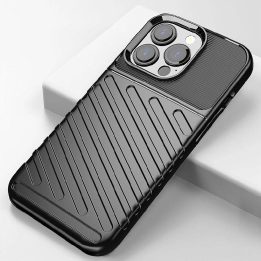 Thunder Case lankstus, tvirtas, atsparus dangtelis TPU dėklas, skirtas iPhone 13 Pro , juodas