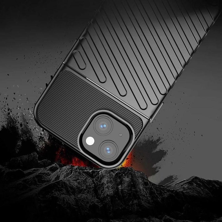 Thunder Case lankstus, tvirtas, atsparus dangtelis TPU dėklas, skirtas iPhone 13 mini , žalias
