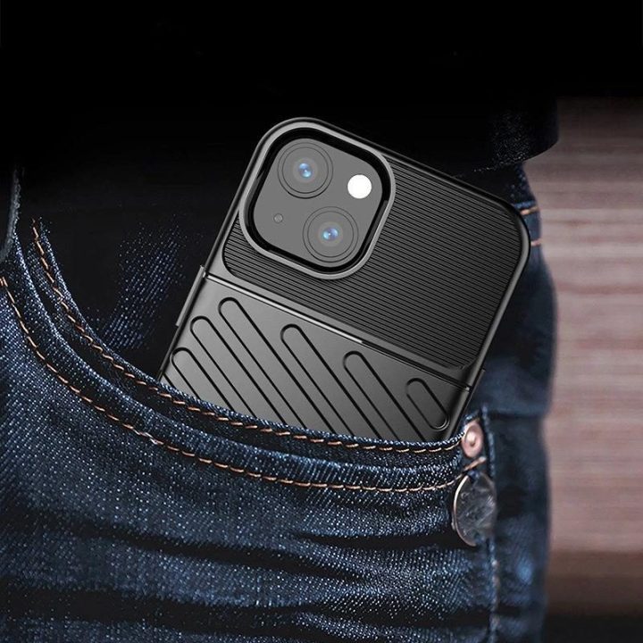 Thunder Case lankstus, tvirtas, atsparus dangtelis TPU dėklas, skirtas iPhone 13 mini , žalias