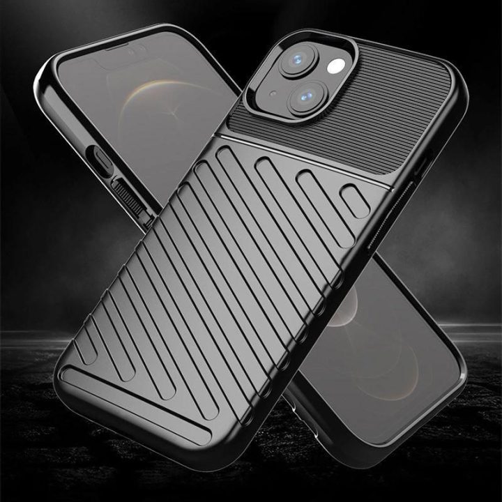 Thunder Case lankstus, tvirtas, atsparus dangtelis TPU dėklas, skirtas iPhone 13 mini , žalias