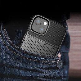 Thunder Case lankstus, tvirtas, atsparus dangtelis TPU dėklas, skirtas iPhone 13 mini , mėlynas