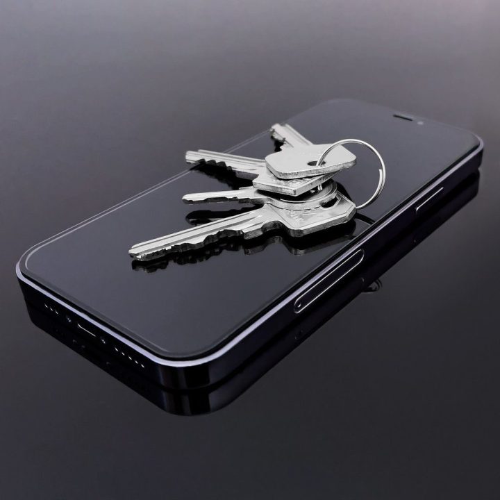 Grūdintas stiklas su rėmeliu, pritaikytas iPhone 13 mini juodas, visiškai padengtas apsauginiu stiklu su rėmeliu