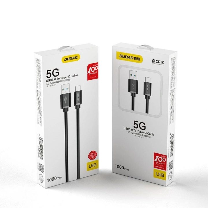kabelis USB kabelis - USB Type C Super Fast Charge 1 m juodas (L5G-Black)