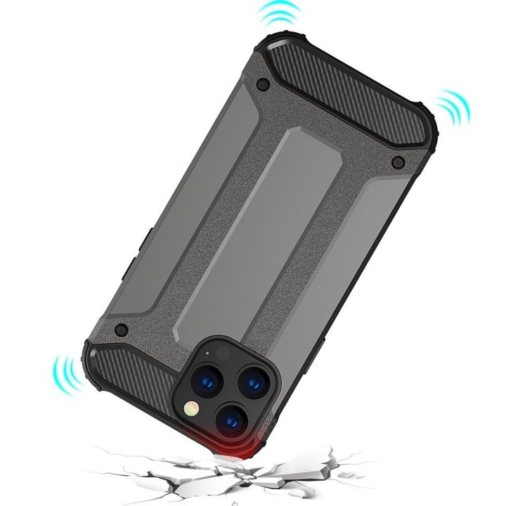 Hybrid Armor dėklas iPhone 13 Pro Max juodas tvirtas dangtelis