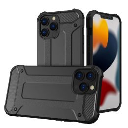 Hybrid Armor dėklas Tough Rugged Cover , skirtas iPhone 13 Pro , juodas