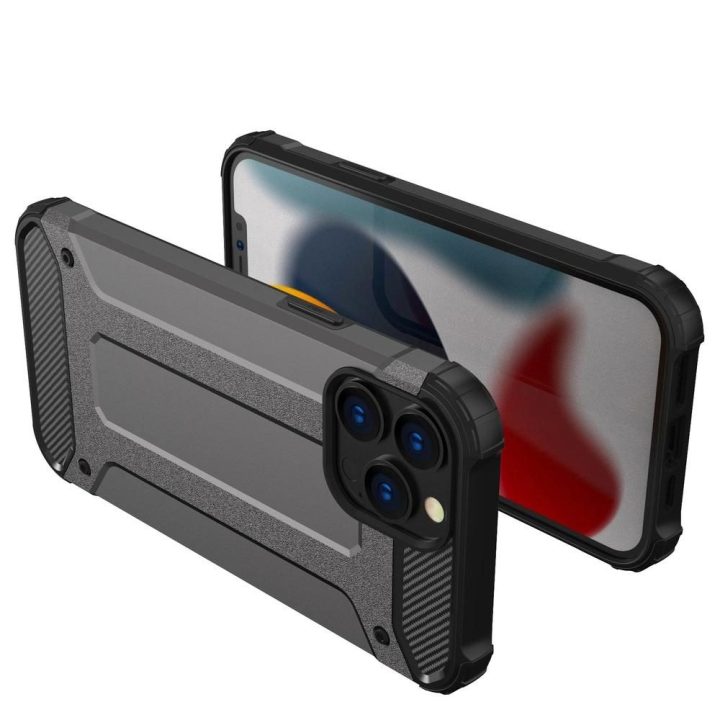 Hybrid Armor dėklas iPhone 13 Pro sidabrinis tvirtas dangtelis