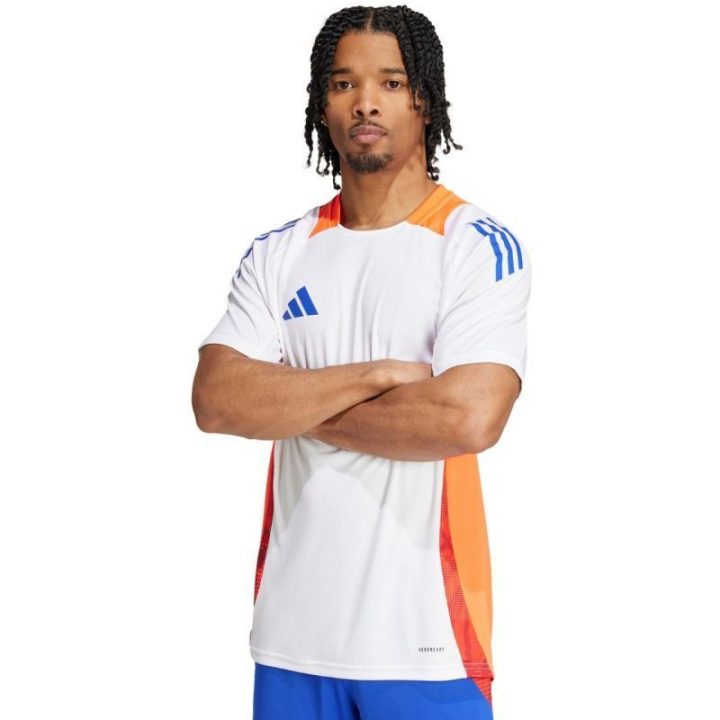 Vyriški futbolo marškinėliai adidas Tiro 24, balti ir oranžiniai