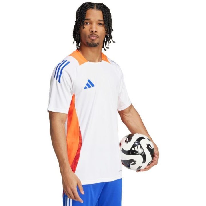 Vyriški futbolo marškinėliai adidas Tiro 24, balti ir oranžiniai