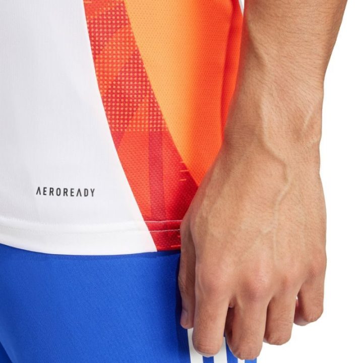 Vyriški futbolo marškinėliai adidas Tiro 24, balti ir oranžiniai