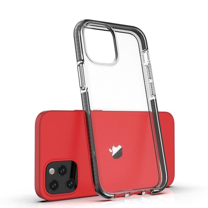 Spring Case skaidrus TPU gelio apsauginis dangtelis su spalvingu rėmeliu, skirtas iPhone 13 Pro , šviesiai mėlynas
