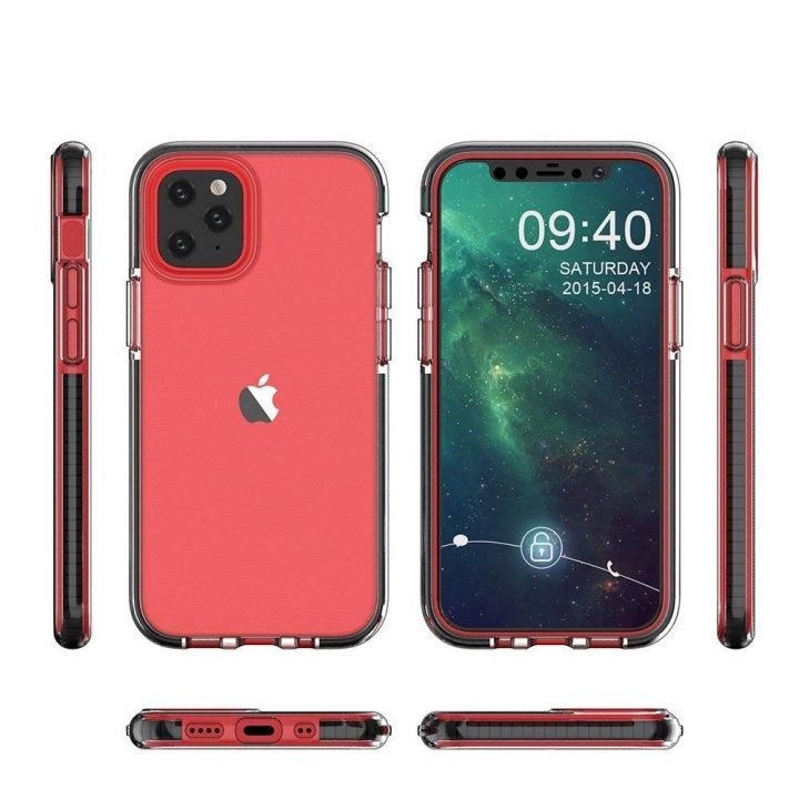 Pavasarinis korpusas skaidrus TPU gelio apsauginis dangtelis su spalvingu rėmeliu, skirtas iPhone 13 mini , tamsiai mėlynas