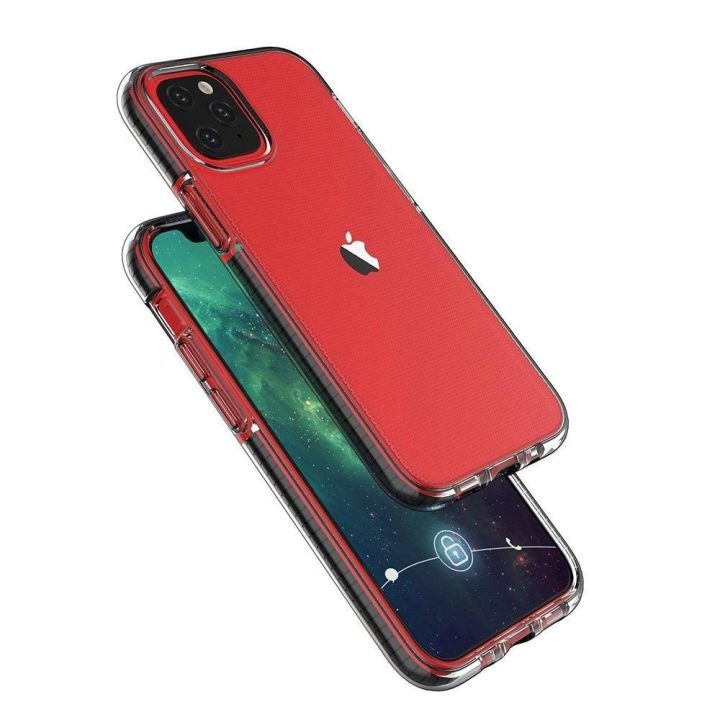 Pavasarinis korpusas skaidrus TPU gelio apsauginis dangtelis su spalvingu rėmeliu, skirtas iPhone 13 mini , geltonas