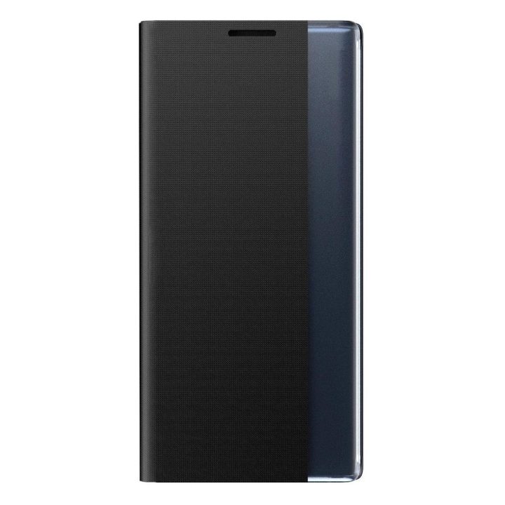 Sleep Case knygų spintos tipo dėklas su išmaniuoju langu iPhone 13 Pro , juodas