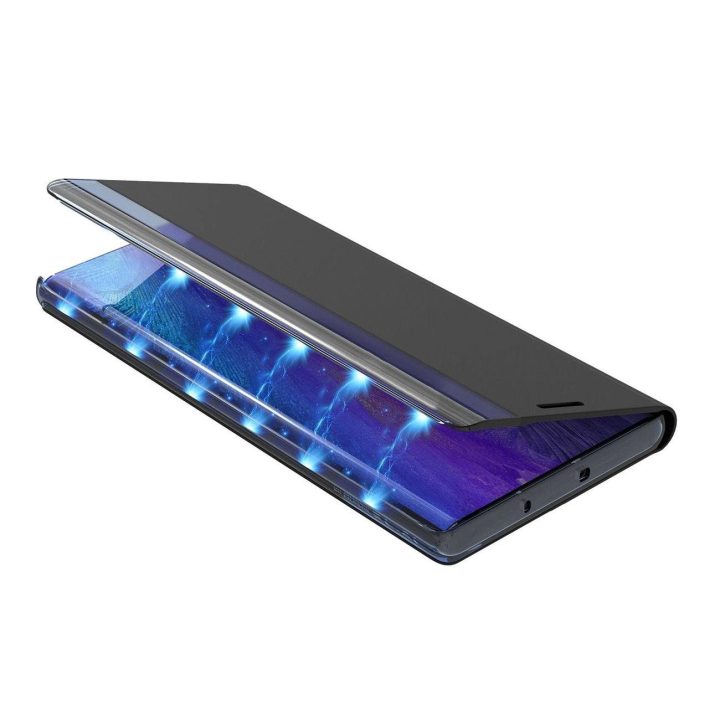 Sleep Case knygų spintos tipo dėklas su išmaniuoju langu iPhone 13 Pro , mėlynas