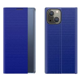 Sleep Case knygų spintos tipo dėklas su išmaniuoju langu iPhone 13 blue