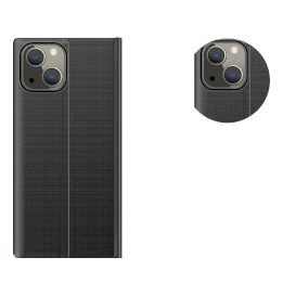 Sleep Case knygų spintos tipo dėklas su išmaniuoju langu, skirtas iPhone 13 mini , juodas