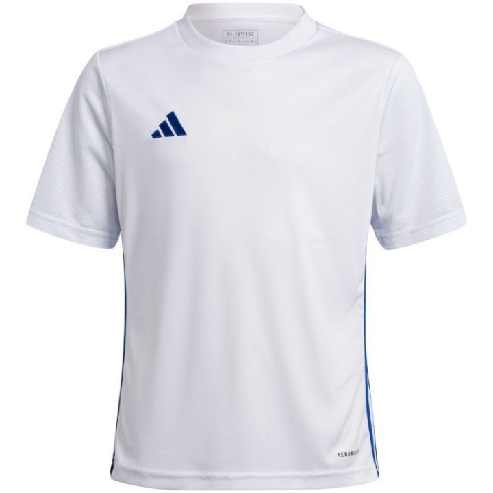 Vaikiški marškinėliai rungtynėms adidas Tabela 23, balti ir mėlyni