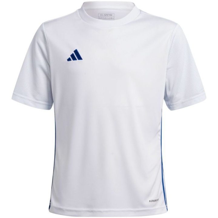 Vaikiški marškinėliai rungtynėms adidas Tabela 23, balti ir mėlyni
