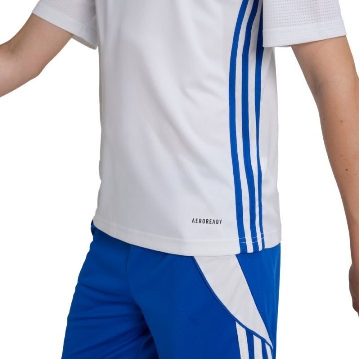 Vaikiški marškinėliai rungtynėms adidas Tabela 23, balti ir mėlyni