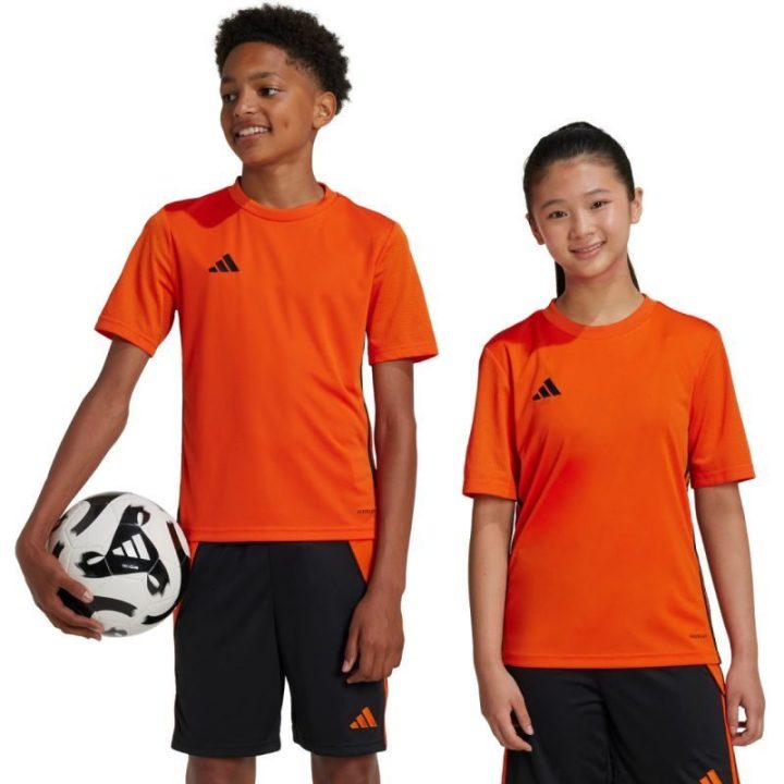 Vaikiški rungtynių marškinėliai adidas Tabela 23, oranžiniai ir juodi