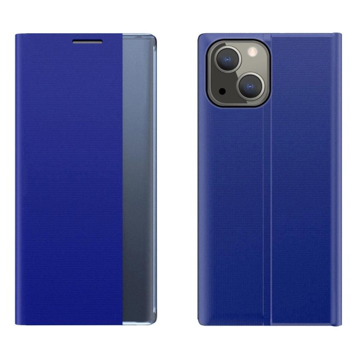 Sleep Case knygų spintos tipo dėklas su išmaniuoju langu iPhone 13 mini , mėlynas
