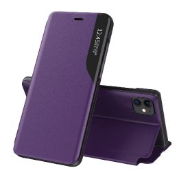 Eco Leather View dėklas elegantiškas knygų dėklas su stovu iPhone 13 mini , violetinės spalvos