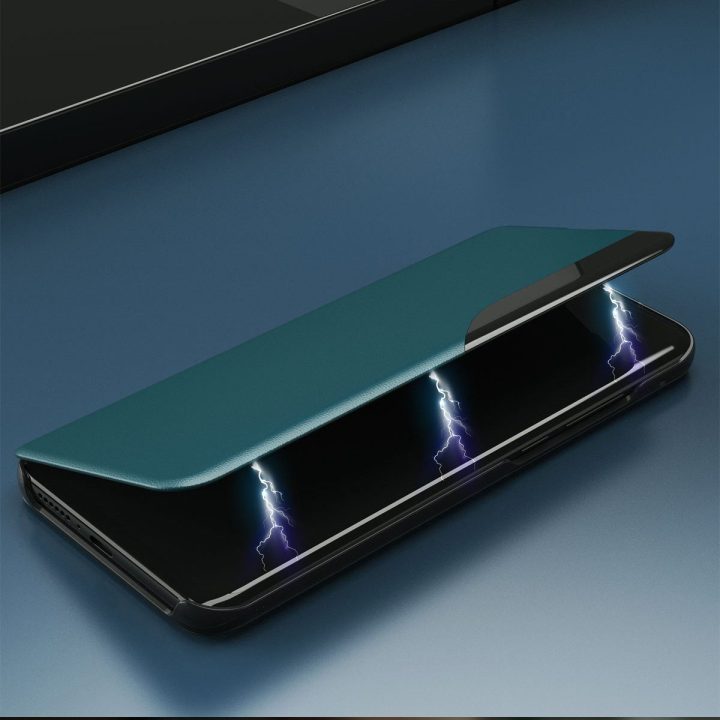 Eco Leather View dėklas elegantiškas knygų dėklas su stovu iPhone 13 mini , violetinės spalvos