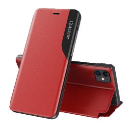 Eco Leather View dėklas elegantiškas knygų dėklas su stovu iPhone 13 mini raudonos spalvos