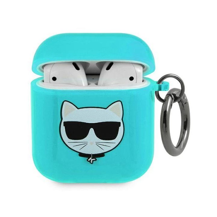 Karl Lagerfeld AirPods dėklas – mėlynas Choupette