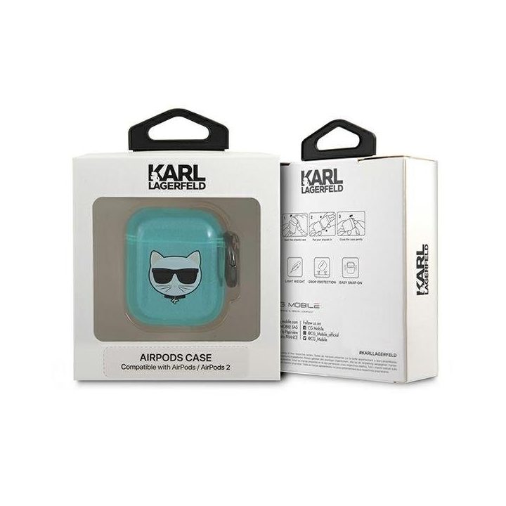 Karl Lagerfeld AirPods dėklas – mėlynas Choupette