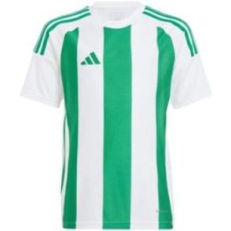 Vaikiški futbolo marškinėliai adidas Striped 24, balti ir žali