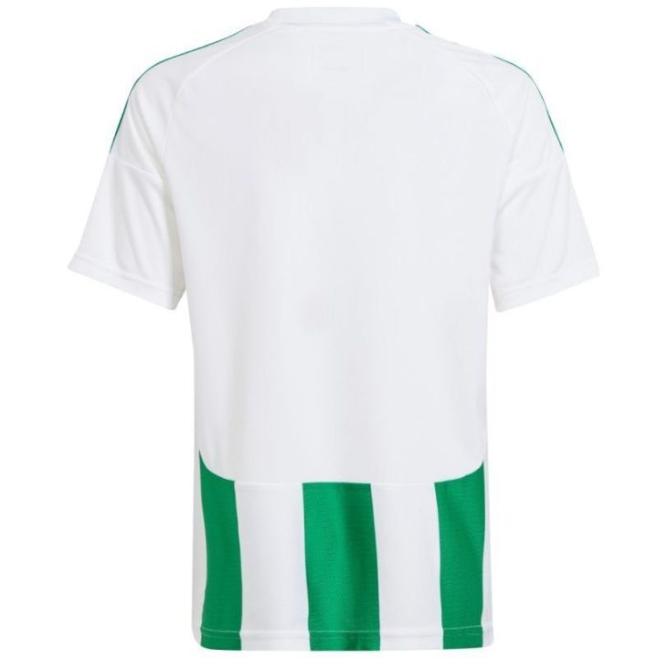 Vaikiški futbolo marškinėliai adidas Striped 24, balti ir žali