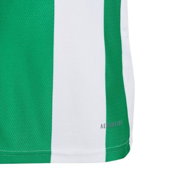 Vaikiški futbolo marškinėliai adidas Striped 24, balti ir žali