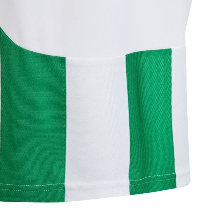 Vaikiški futbolo marškinėliai adidas Striped 24, balti ir žali