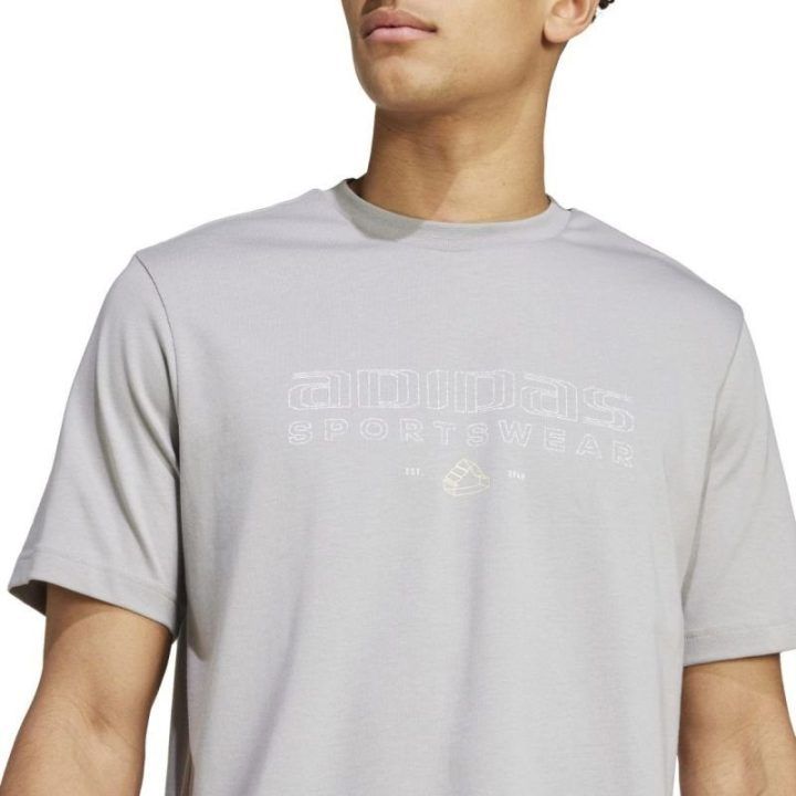 Vyriški medvilniniai marškinėliai adidas Tech Linear Graphic, pilki