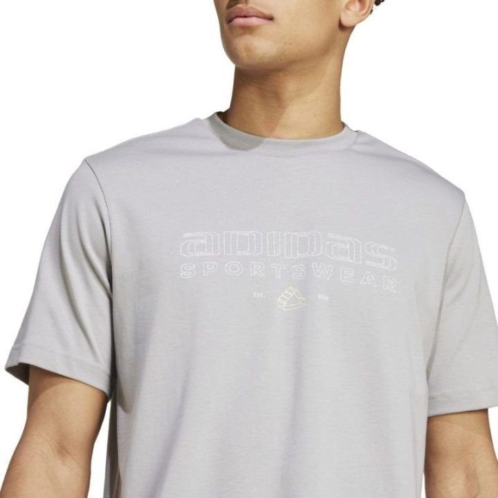 Vyriški medvilniniai marškinėliai adidas Tech Linear Graphic, pilki