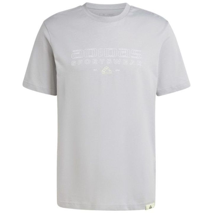 Vyriški medvilniniai marškinėliai adidas Tech Linear Graphic, pilki