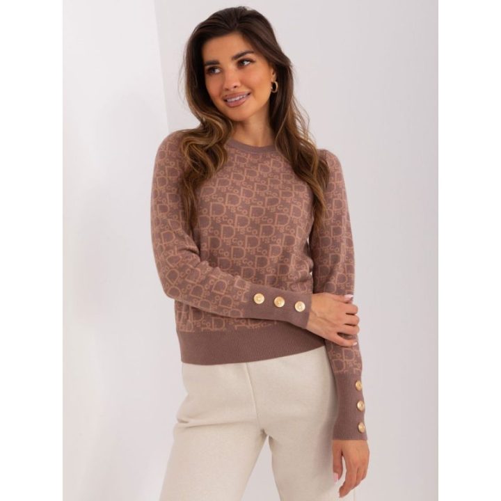 Moteriškas viskozinis megztinis Wool Fashion Italia, šviesiai rudas