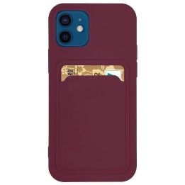 Kortelių dėklas Silikoninis piniginės dėklas su kortelių lizdu Dokumentai Samsung Galaxy S21 + 5G (S21 Plus 5G) Burgundy
